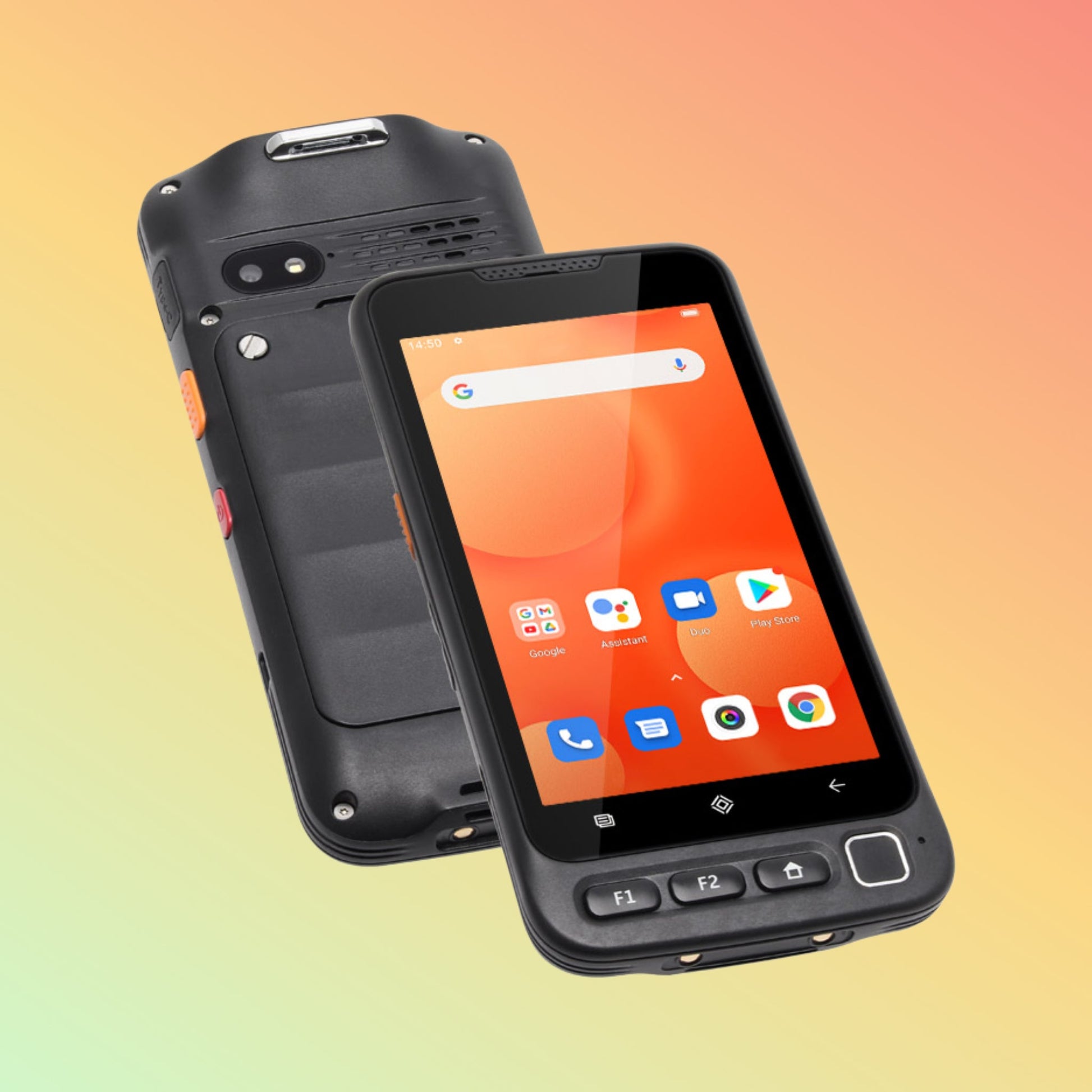 جهاز UNIWA V5S المحمول المتين بشاشة 5 بوصات، قارئ بصمات الأصابع ثنائي الأبعاد، يعمل بنظام أندرويد، مزود بمساعد رقمي شخصي للرموز الشريطية