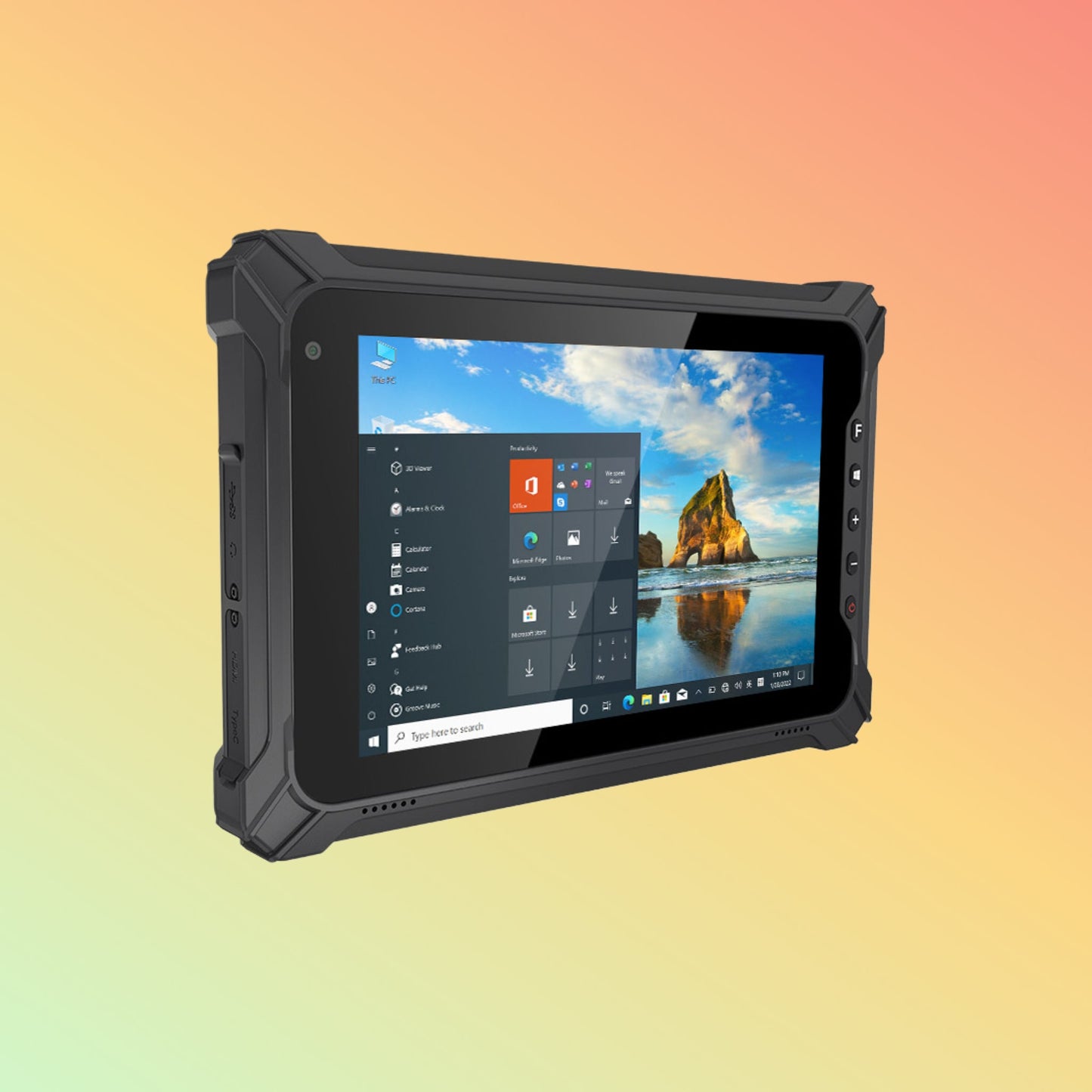 جهاز WinPad W88 اللوحي الصناعي المتين مقاس 8 بوصات، مقاوم للماء IP65، يدعم شبكات 4G LTE، ومعالج Intel N5100 ونظام التشغيل Windows 10 Pro