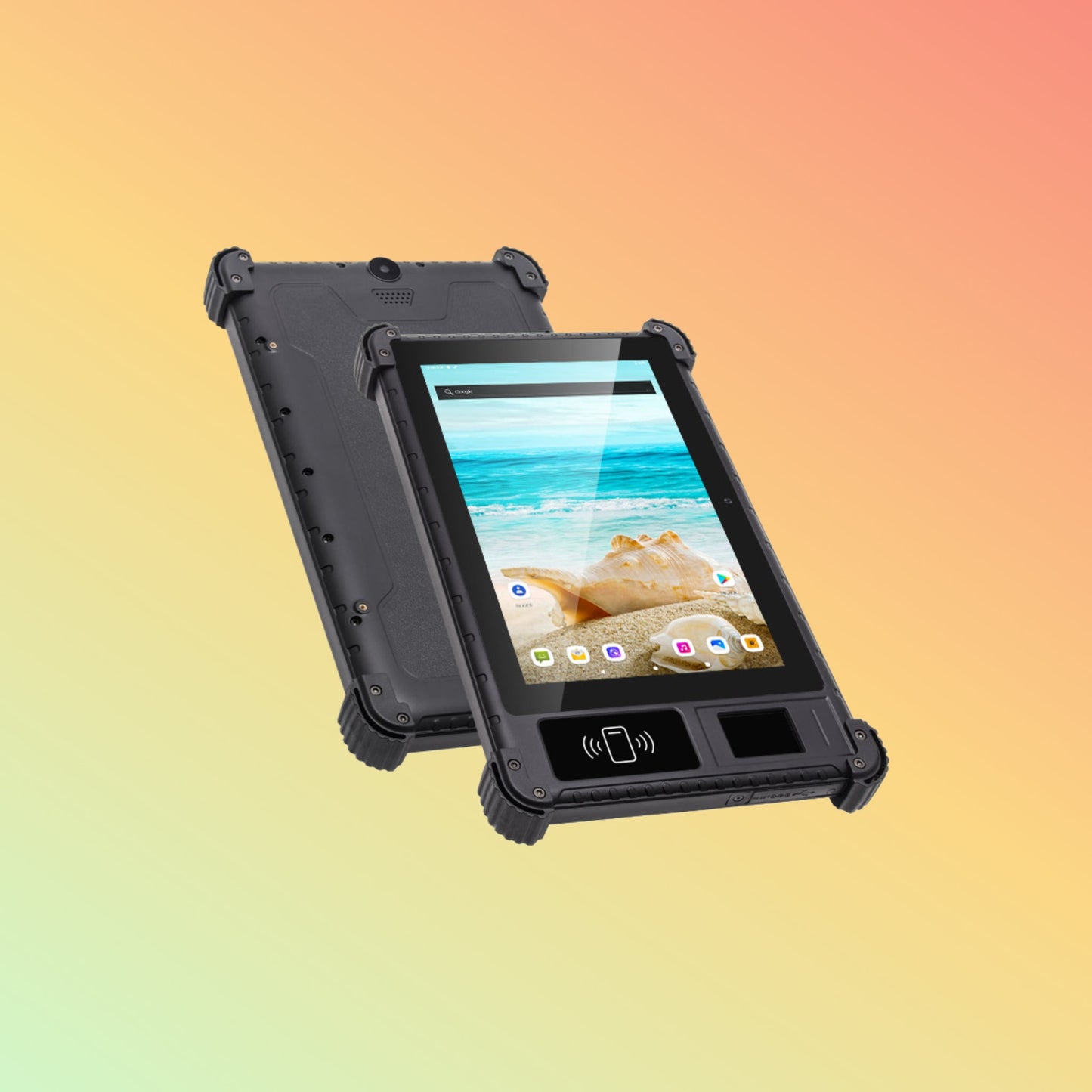 UTAB R817 8 इंच एंड्रॉयड IP65 वाटरप्रूफ 4G इंडस्ट्रियल रग्ड टैबलेट फ्रंट NFC रीडर के साथ