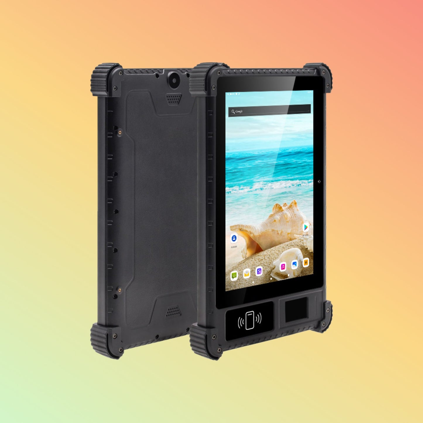 UTAB R817 8 इंच एंड्रॉयड IP65 वाटरप्रूफ 4G इंडस्ट्रियल रग्ड टैबलेट फ्रंट NFC रीडर के साथ