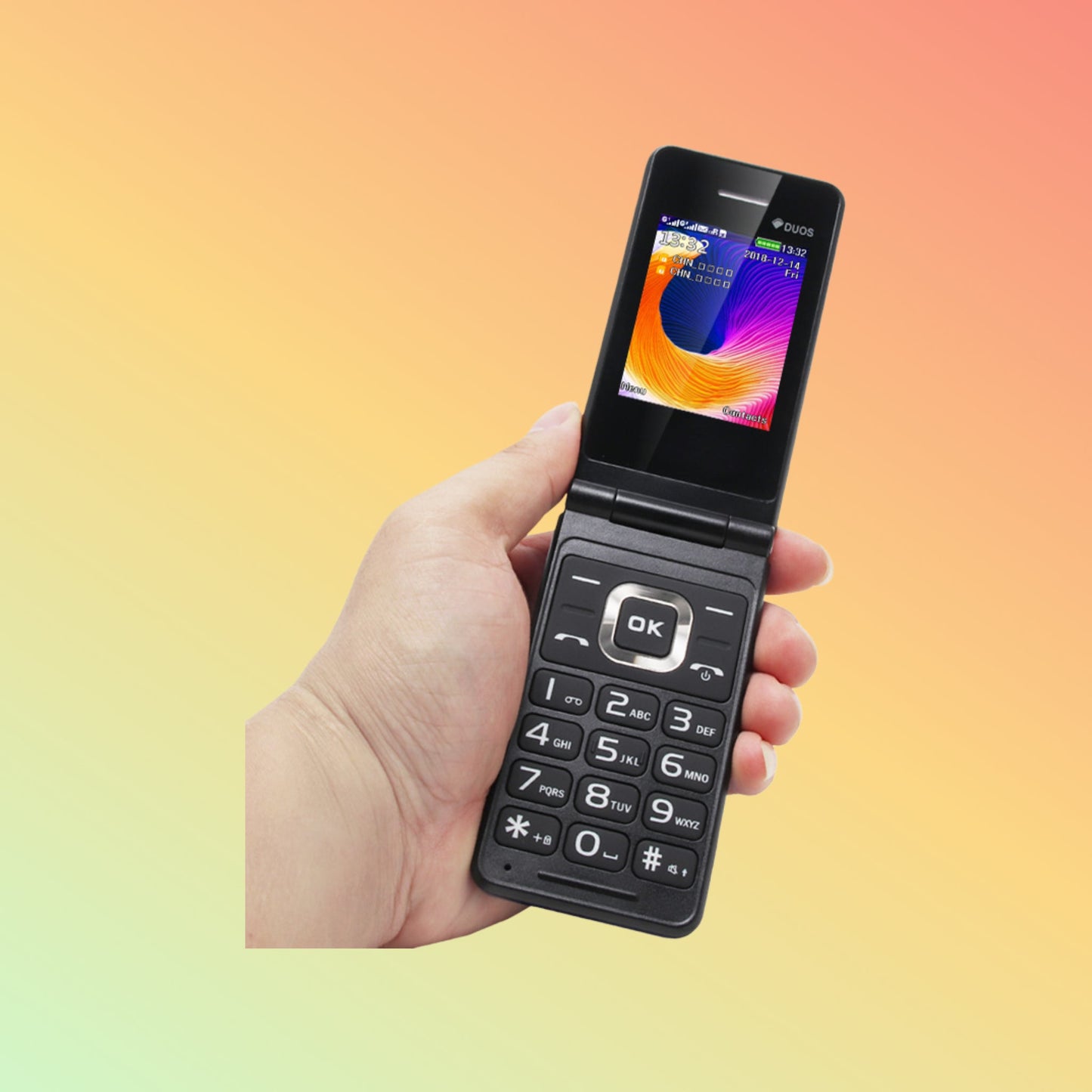 هاتف UNIWA F110 بشاشة 2.4 بوصة وأزرار كبيرة وقابل للطي