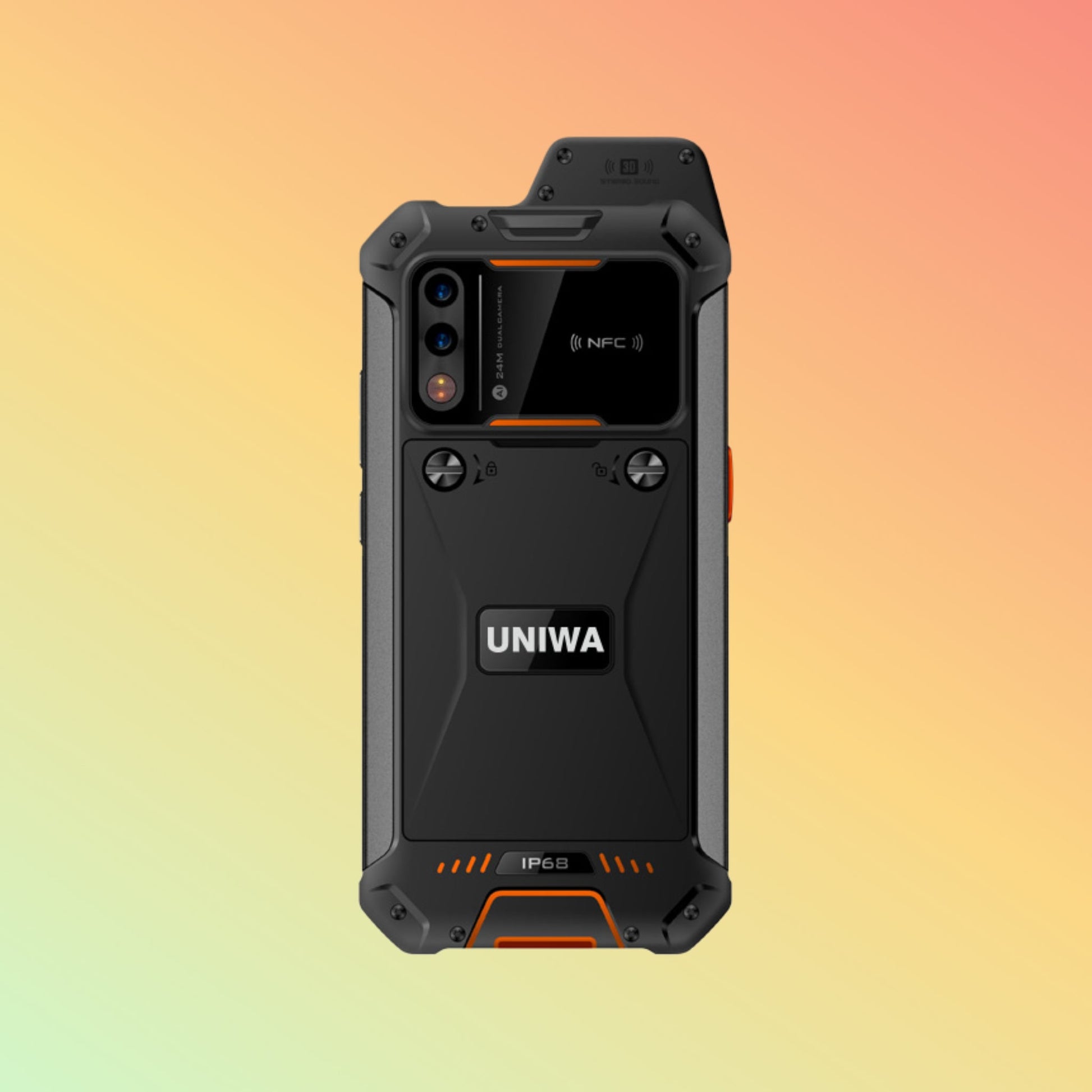 هاتف UNIWA NR6001 بشاشة 6 بوصات، IP66، 5G، NFC، يعمل بنظام Android، مع ماسح QR
