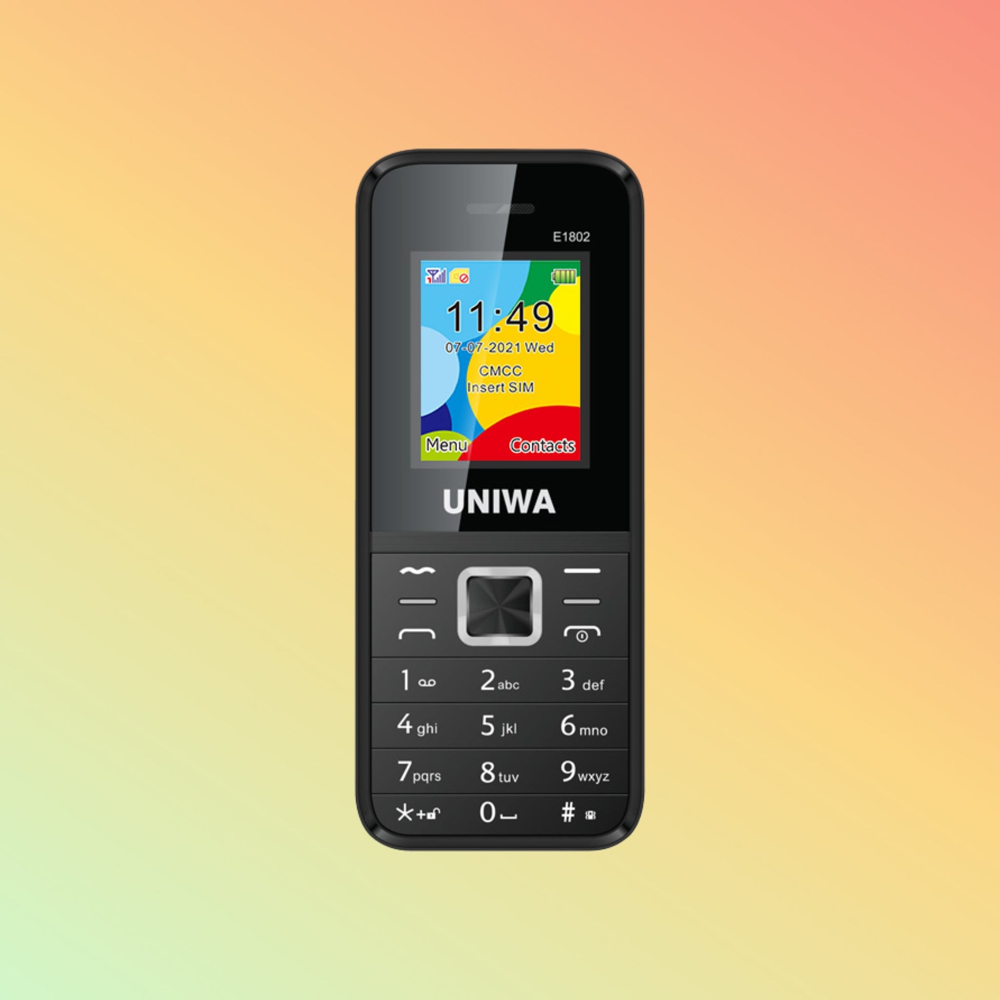 UNIWA E1802 Itel स्टैंडर्ड 25BI बैटरी लॉन्ग स्टैंडबाय कीपैड मोबाइल फ़ोन टॉर्च के साथ