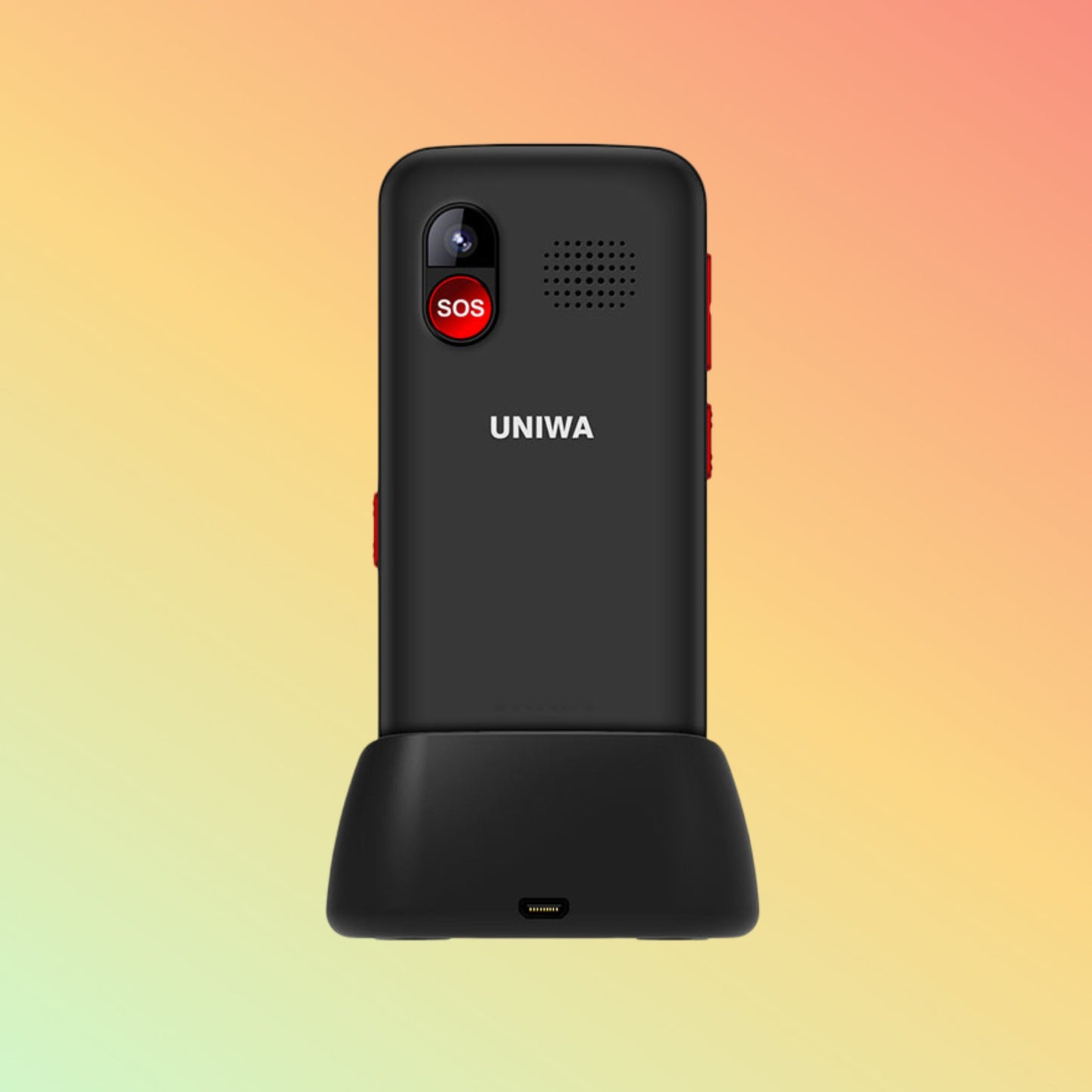 هاتف UNIWA V1000 ذو الزر الكبير 4G لكبار السن مع خاصية الاستغاثة