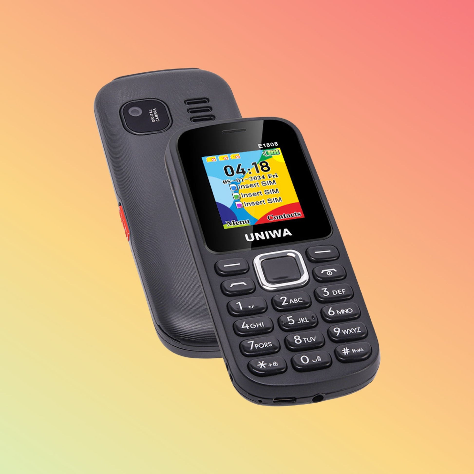 UNIWA E1808 GSM Keypad Design Triple Standby 3 SIM Card Mobile Phone