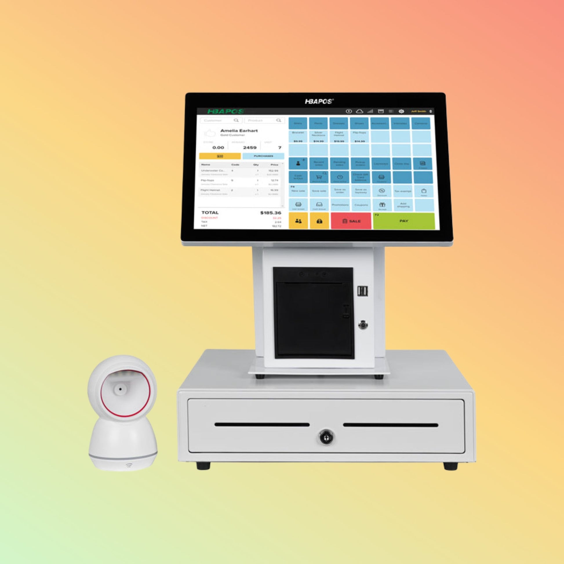 HBAPOS Q5 Retail POS System with Automatic Cash Counter