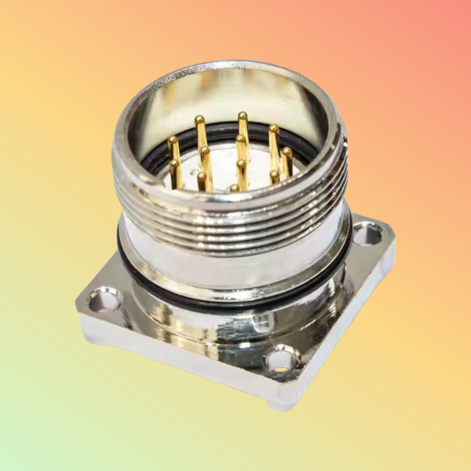 Yaomatec M23 Right Angle Panel Mount Signal Connector Receptacle