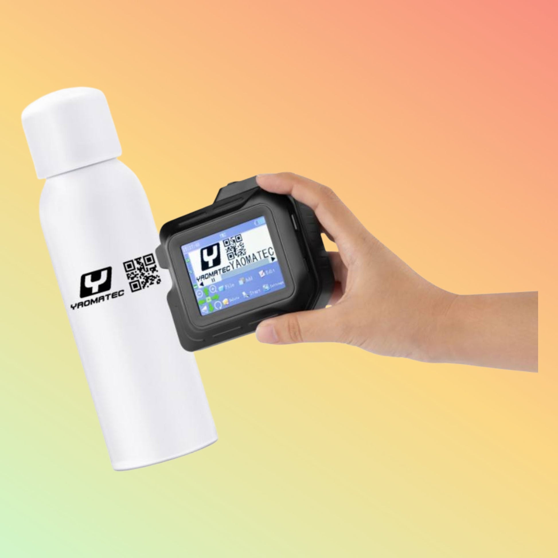 Yaomatec 12.7mm Mini Handheld Printer for QR, Date & Label