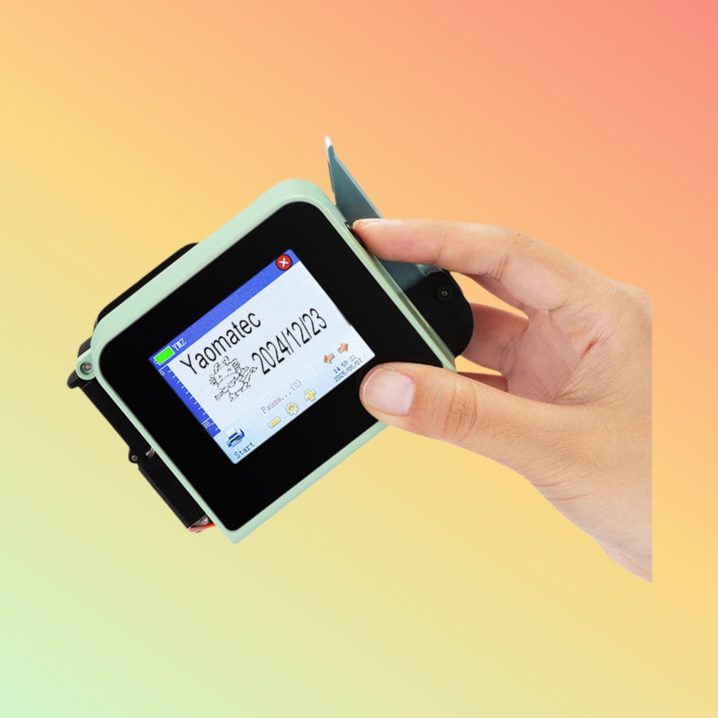 Yaomatec 12.7mm Handheld Inkjet Printer for QR, Date & Label