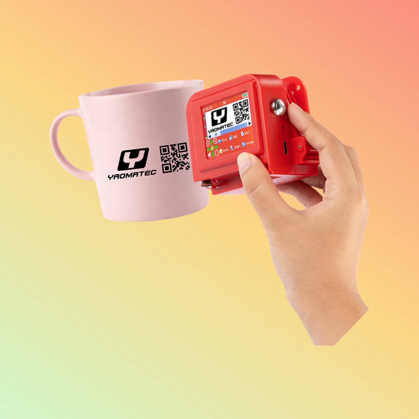 Yaomatec 12.7mm Mini Handheld Inkjet Expiry Date Logo Printer