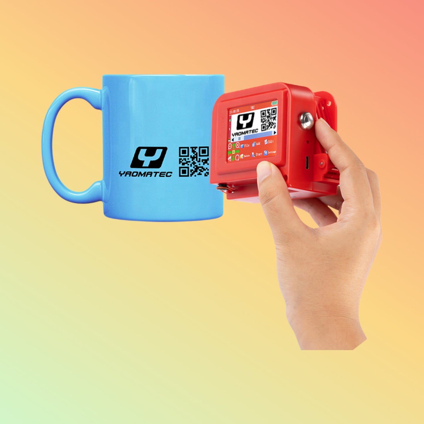 Yaomatec 12.7mm Mini Handheld Inkjet Expiry Date Logo Printer