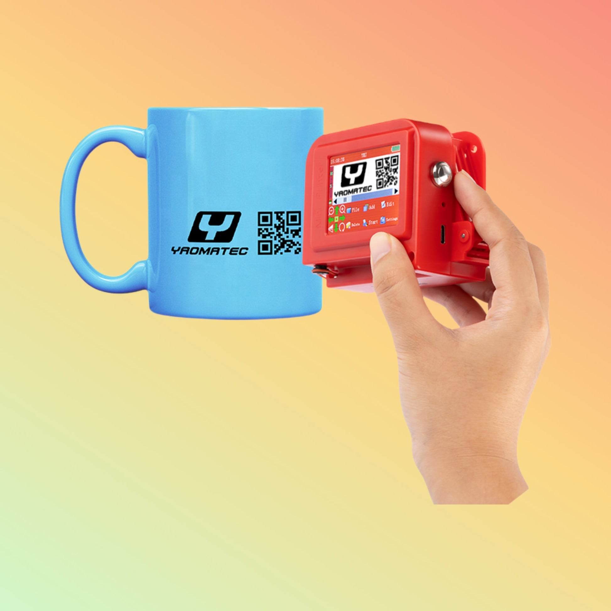 Yaomatec 12.7mm Mini Handheld Inkjet Expiry Date Logo Printer