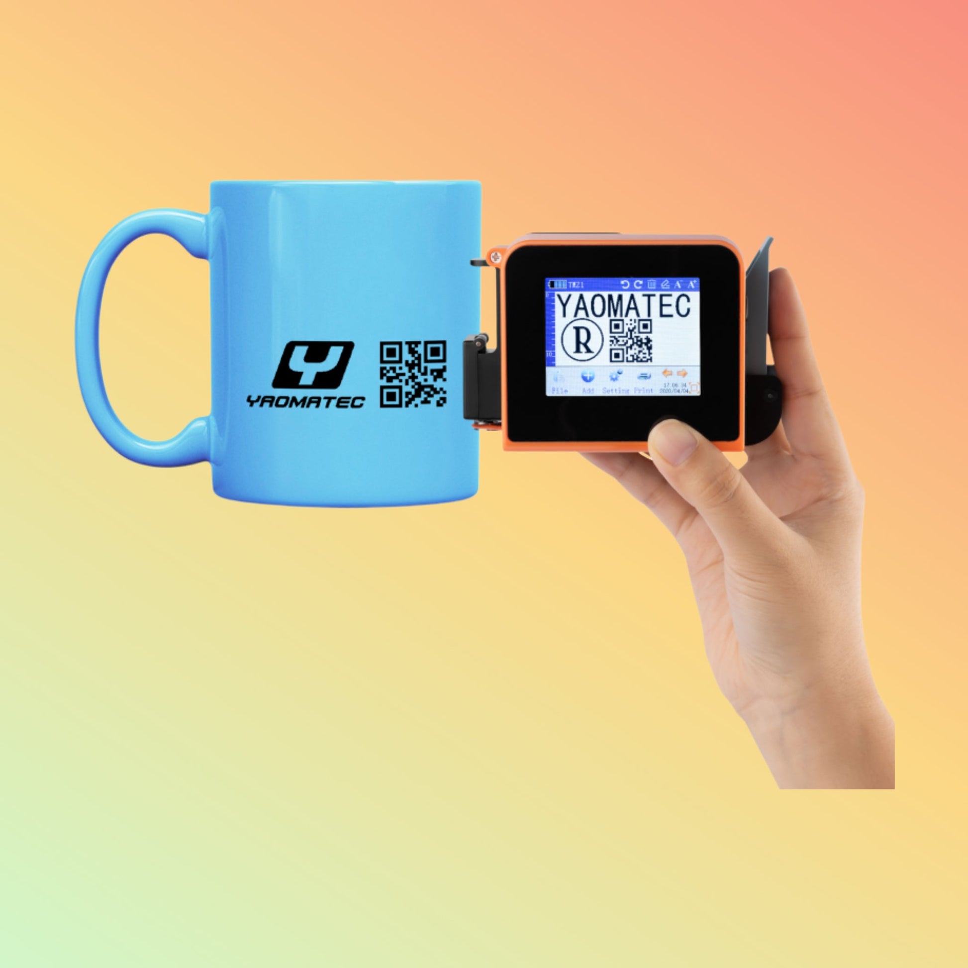 Yaomatec 12.7mm Mini Handheld Thermal Inkjet Printer for Bottle & PVC