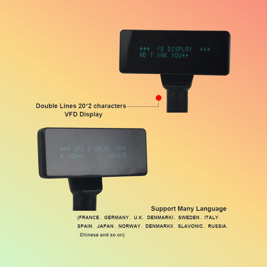 CARAVPOS USB/Serial VFD POS Customer Pole Display with Base