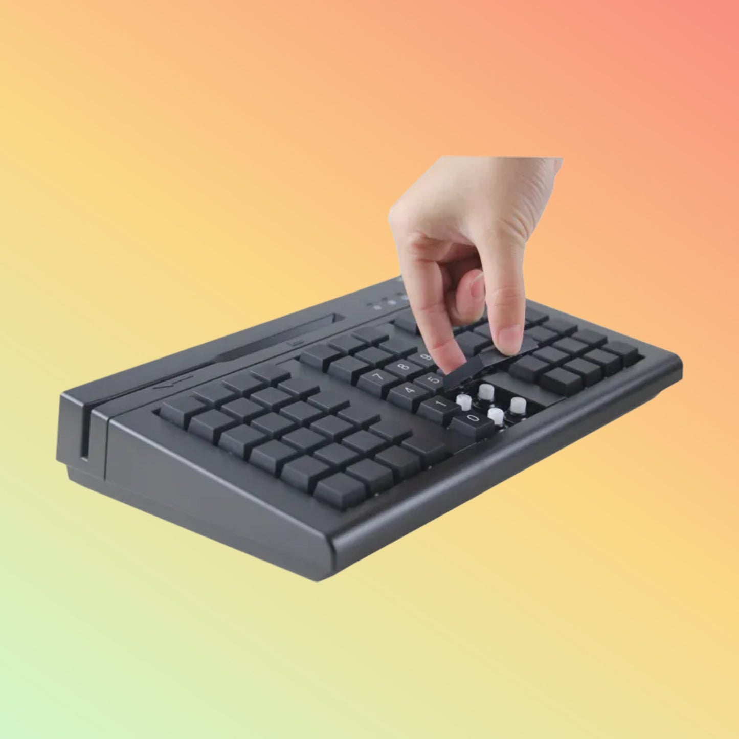 CARAVPOS USB Programmable POS Keyboard w/ Card Reader