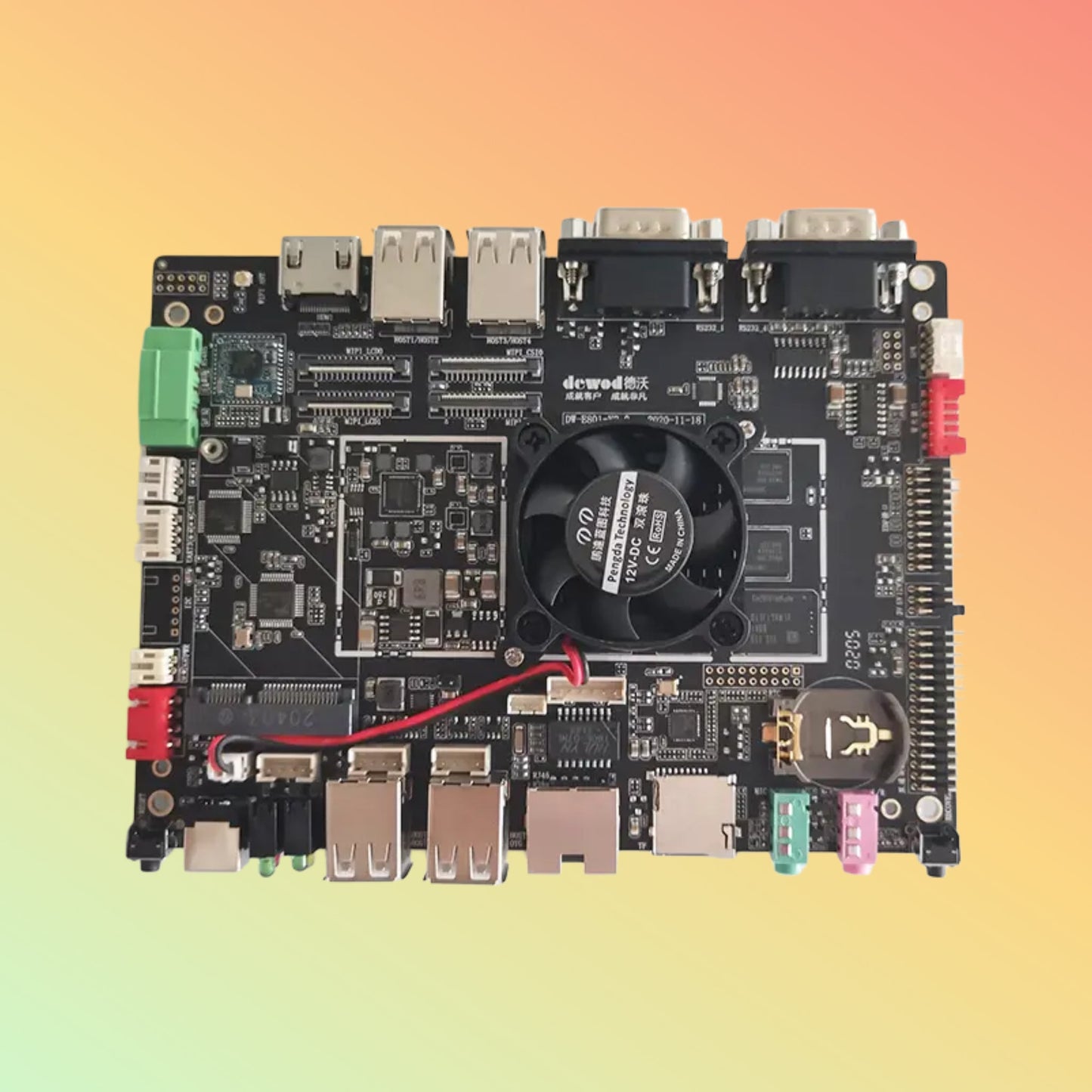 DEWOD E801S Industrial Android Mainboard With 5*RJ45 RK3288 Android Linux System