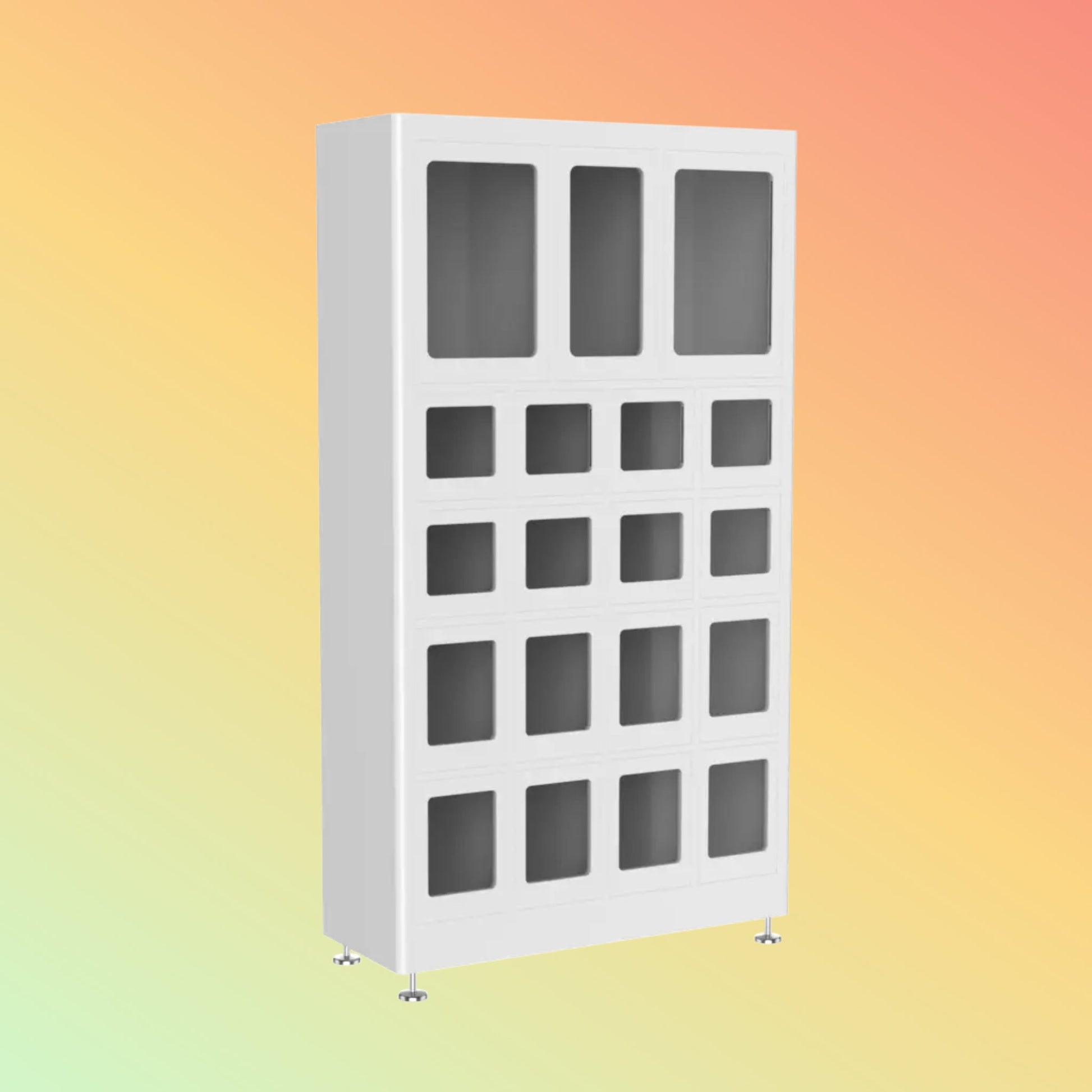 DEWOD 19-Door Smart Food Delivery Locker, Custom Steel Cabinet