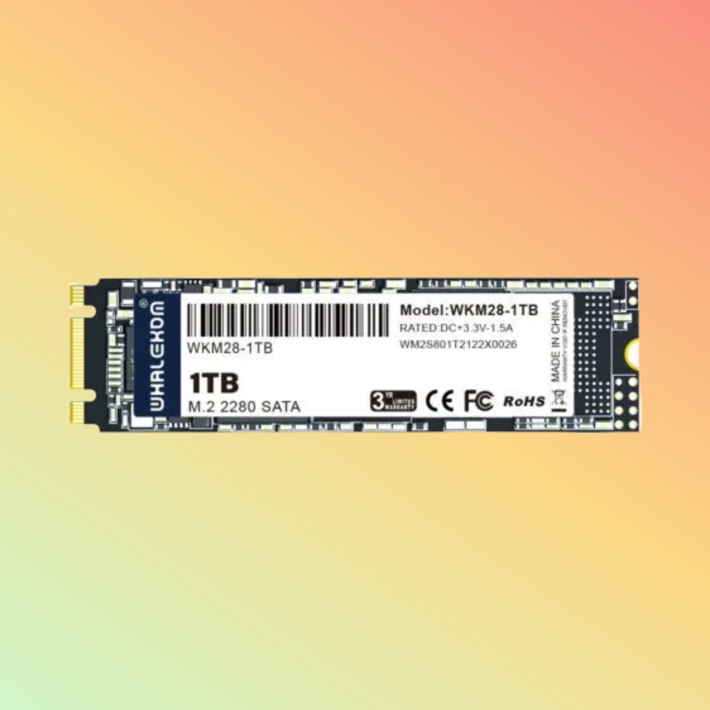 WHALEKOM WKNV-1TB M.2 PCIe NVMe SSD – 1TB Solid State Drive