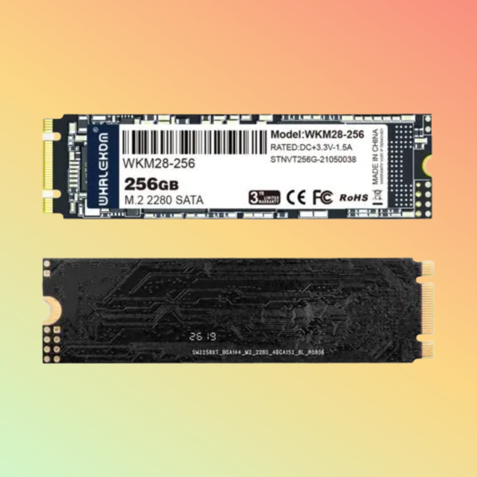 WHALEKOM WKM28 – M.2 SATA 2280 SSD – 256GB Solid State Drive