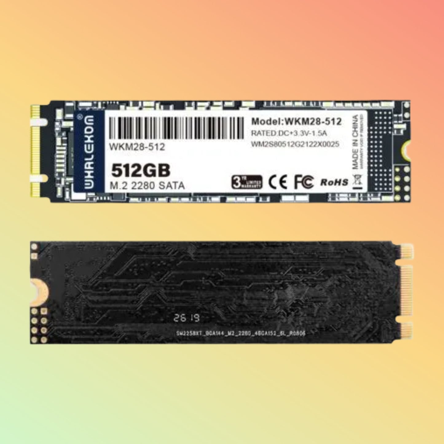 WHALEKOM WKVN-512GB M.2 PCIe NVMe SSD – 512GB Solid State Drive