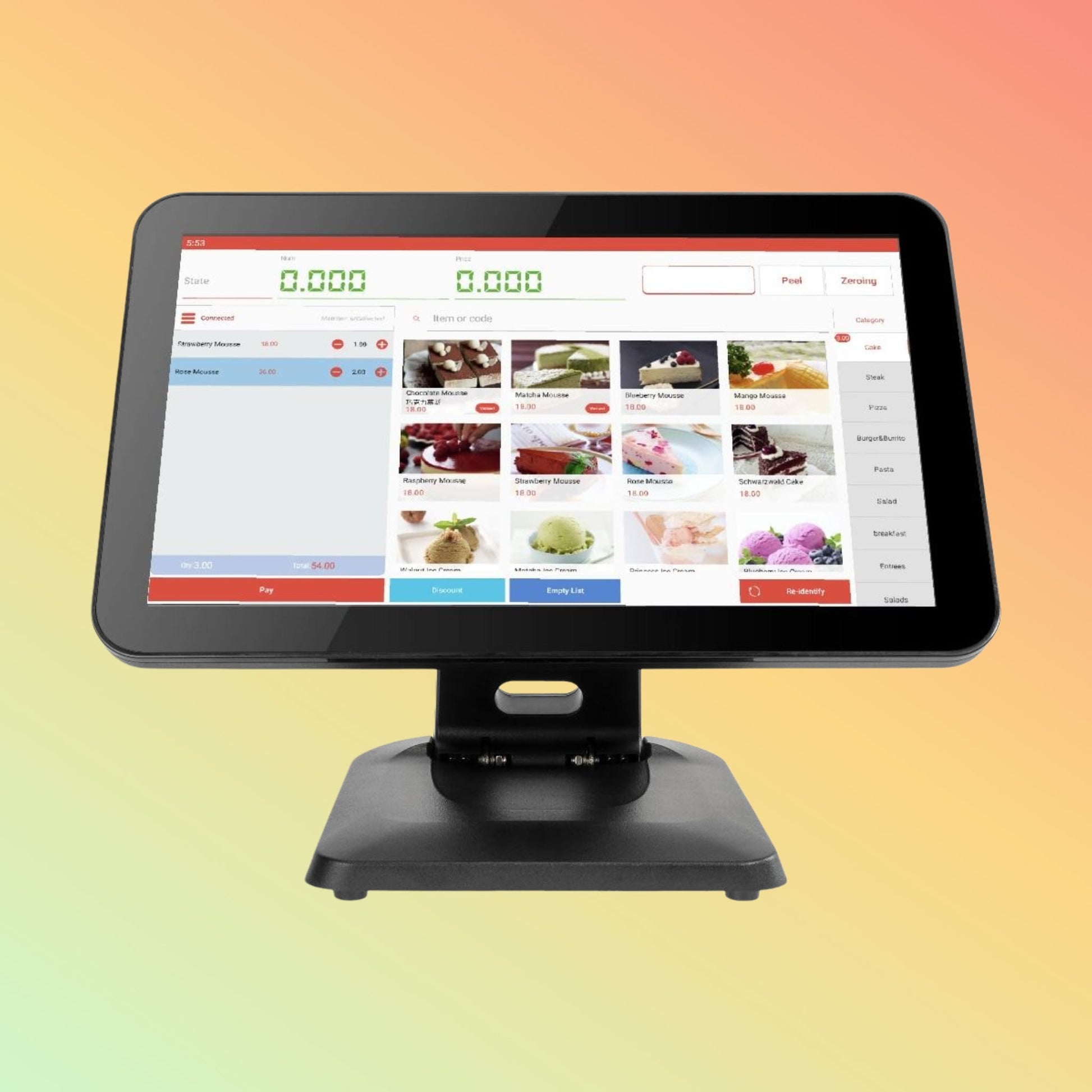 15.6" Foldable POS Register, Android/Win, Capacitive Touch & Printer