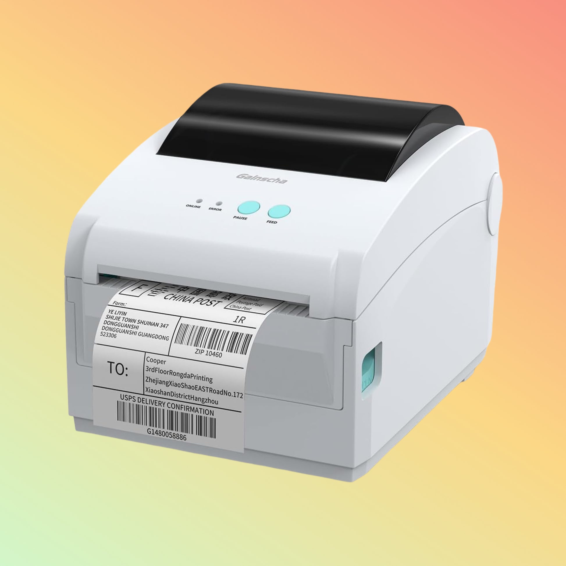 GAINSCHA GS-2408DC White Direct Thermal Barcode Printer UAE | NEOTECH®