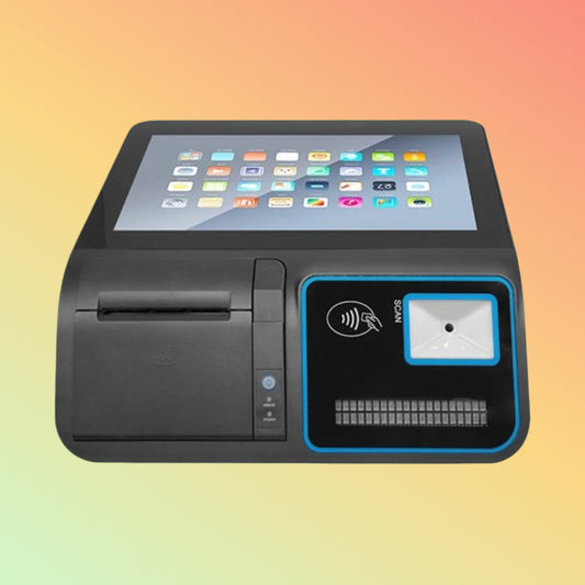 Ocom (POS-M1106) 11.6 इंच एंड्रॉयड/विंडोज टच स्क्रीन POS सिस्टम प्रिंटर, स्कैनर, डिस्प्ले, RFID और MSR के साथ