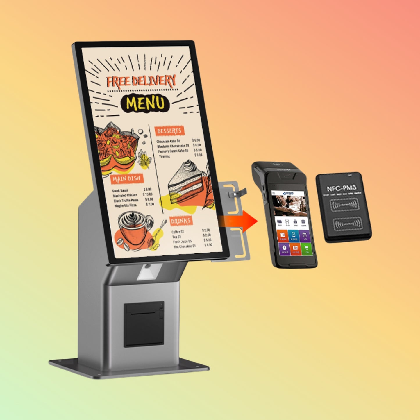 21.5-Inch Self-Service Kiosk with Printer & 2D Scanner | NEOTECH® UAE