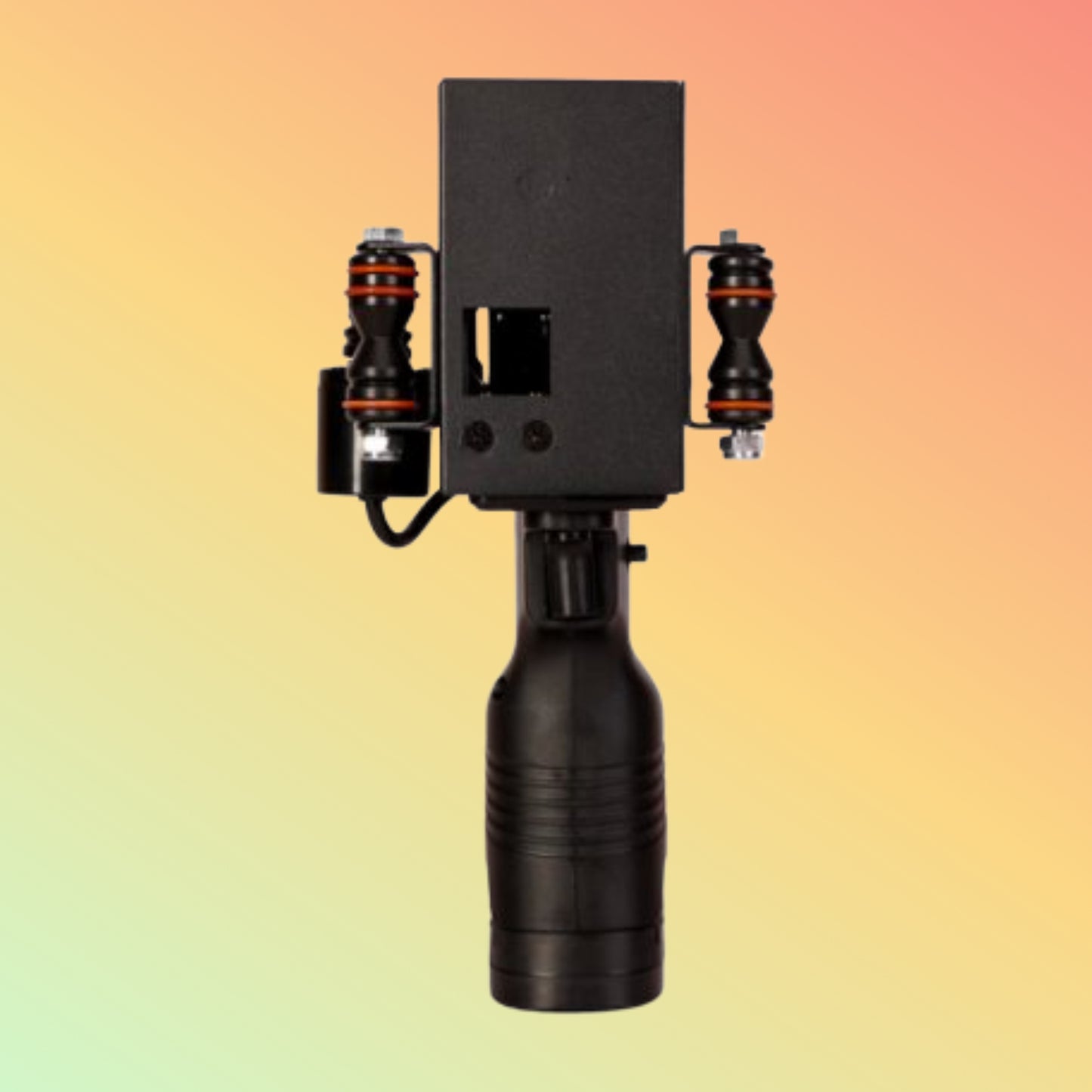 Black camera stabilizer on a gradient background