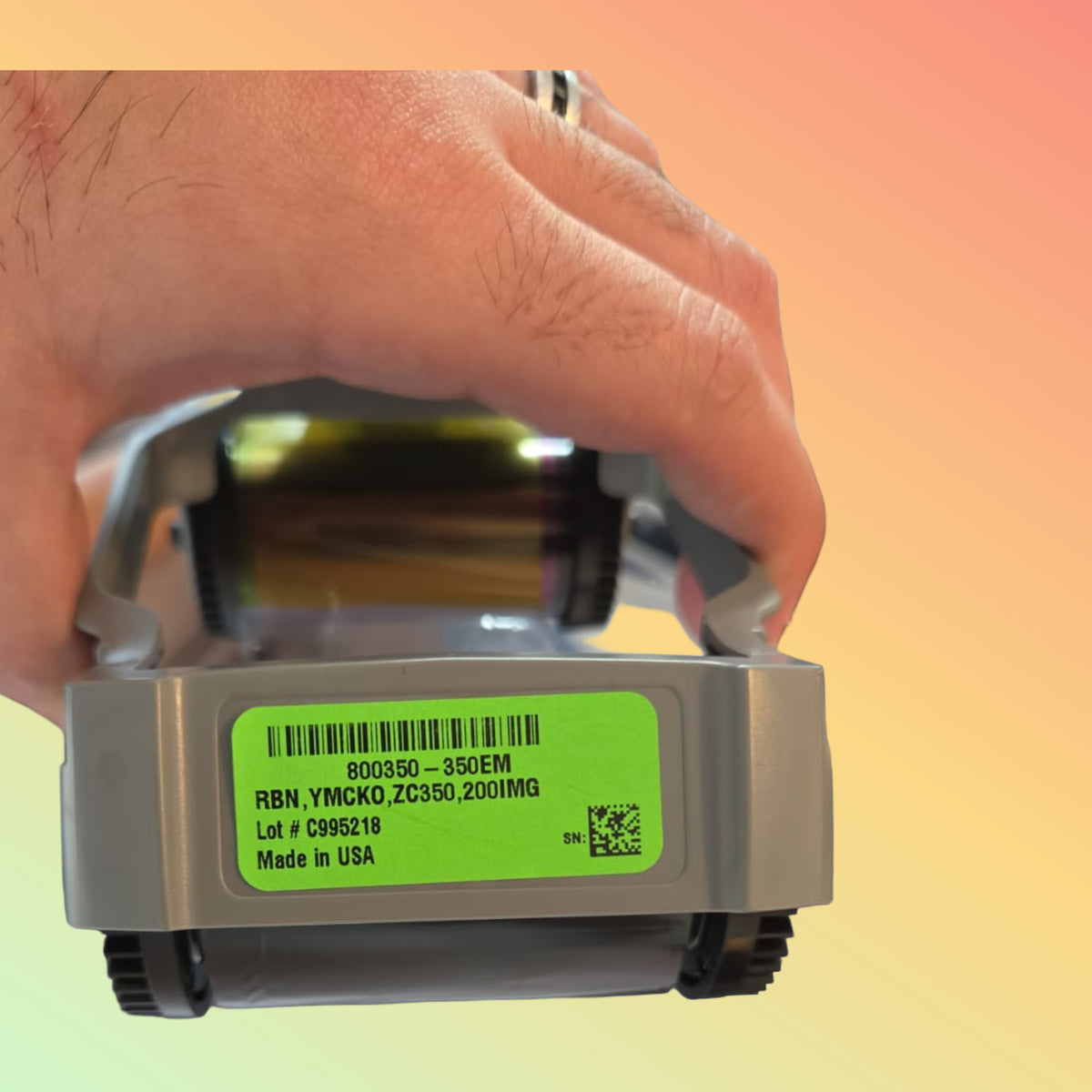 Zebra 800350-250EM YMCKO 200-image color ribbon cartridge for ZC350 ID card printer