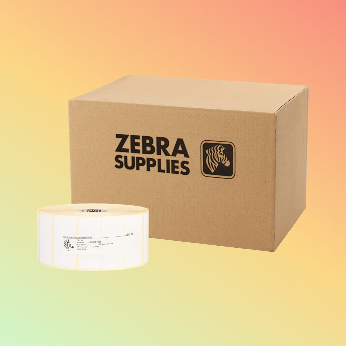 Zebra 3006403-T thermal transfer label rolls in manufacturer packaging