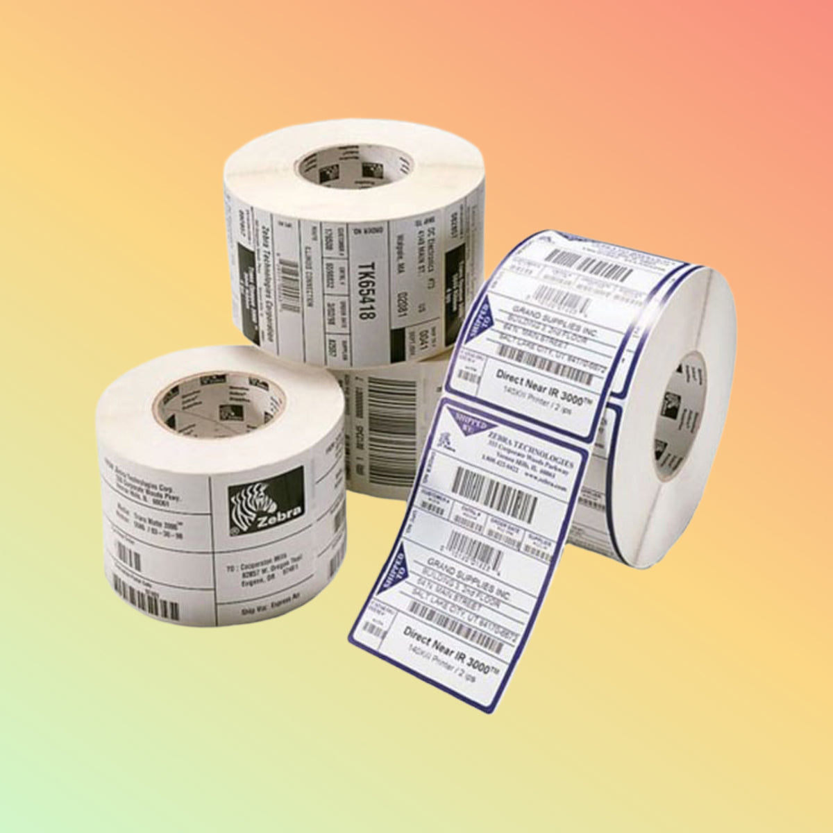 Zebra Z-Perform 1000T 70x30mm paper label with printed barcode