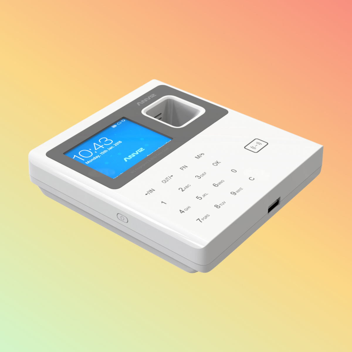 Anviz W1 Pro active optical fingerprint sensor close-up