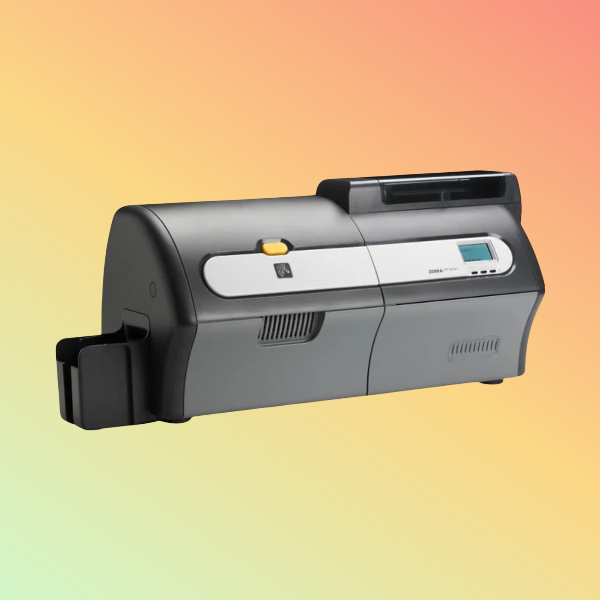 Zebra ZXP7 printer with high-capacity output hopper