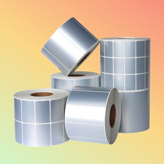 PET Silver PP Synthetic Label 38mm x 25mm 1000 Labels Roll UAE | NEOTECH®