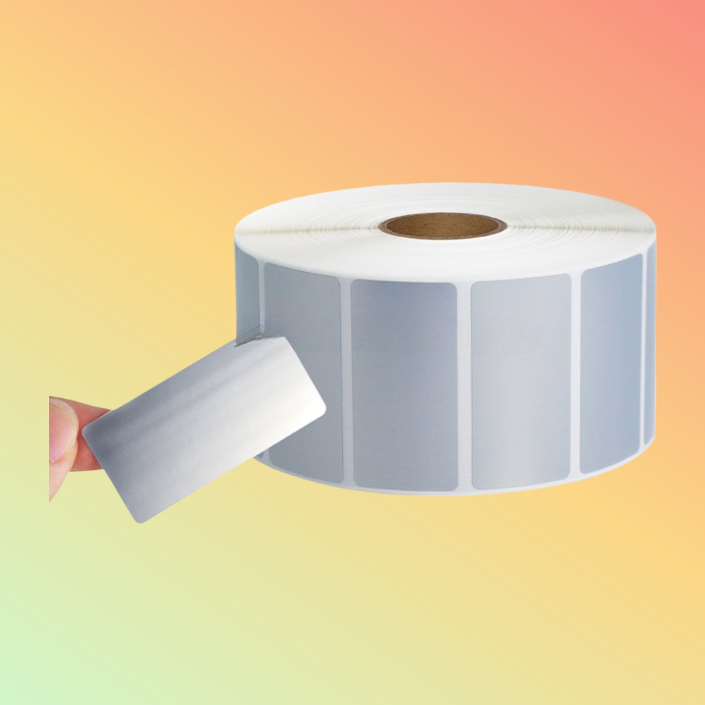 PET Silver PP Synthetic Label 38mm x 25mm 1000 Labels Roll UAE | NEOTECH®