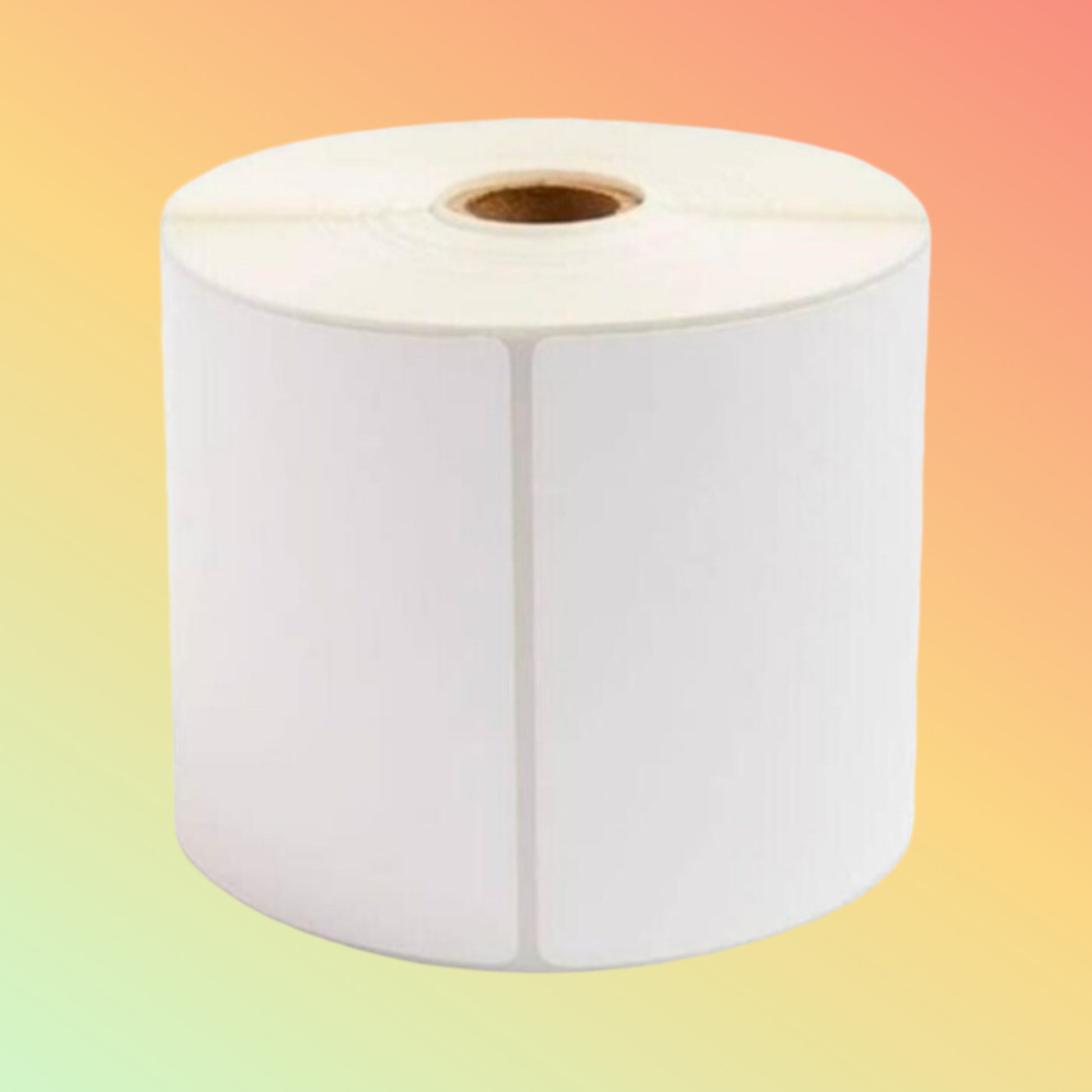 Roll of 101x152mm white thermal shipping labels on 25mm core