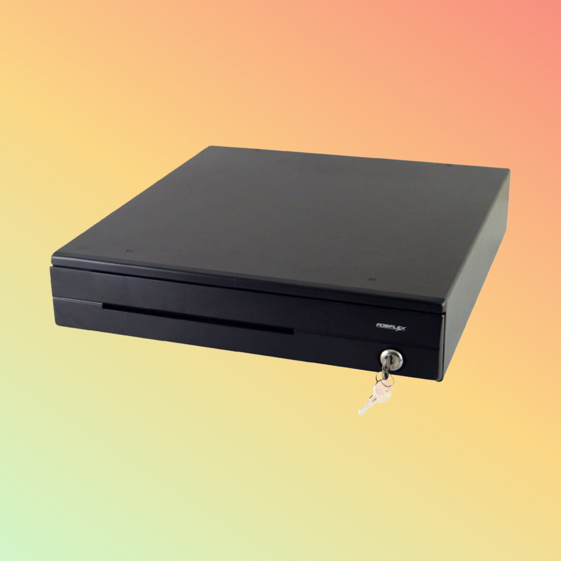 Black cash register on a gradient background