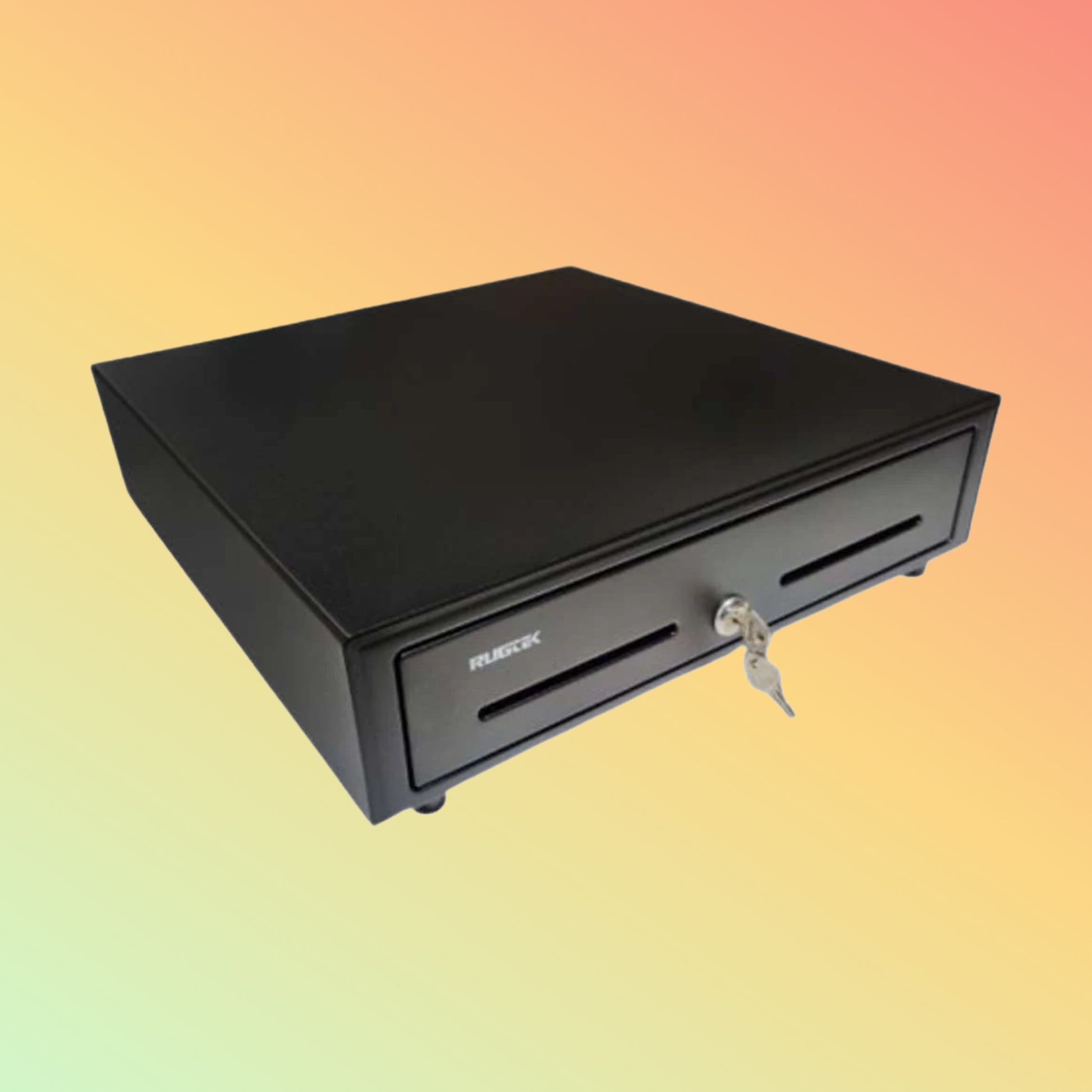 Black cash register on a gradient background