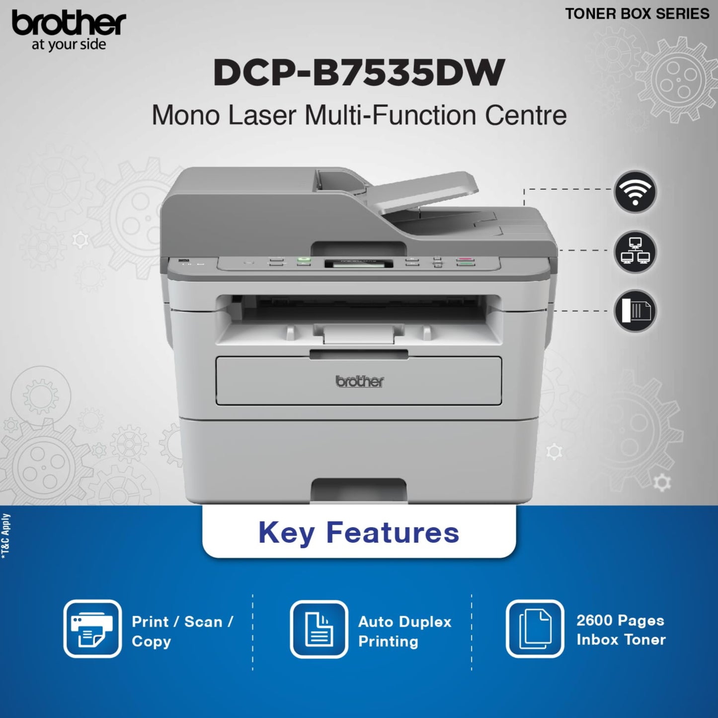 Brother DCP-B7535DW Multi-Function Printer, Wireless, Duplex