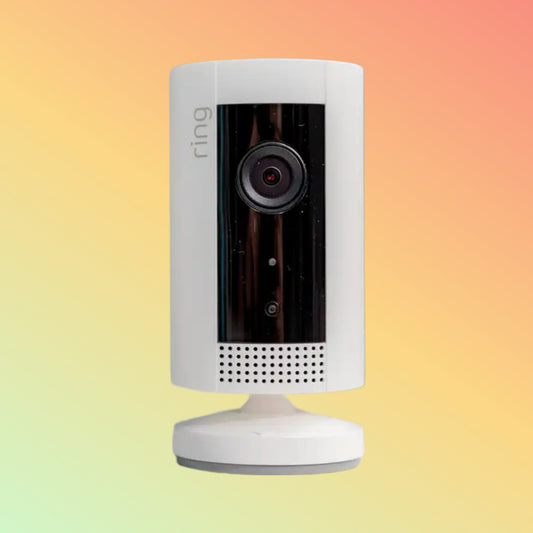 Compact Ring Indoor Cam (2nd Gen) in white, mounted for home security.