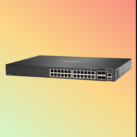 HPE अरूबा CX 6200F (JL724A) स्विच - 24 x गीगाबिट ईथरनेट BASE-T पोर्ट, 4 x 1/10G SFP पोर्ट, 1 x USB-C कंसोल