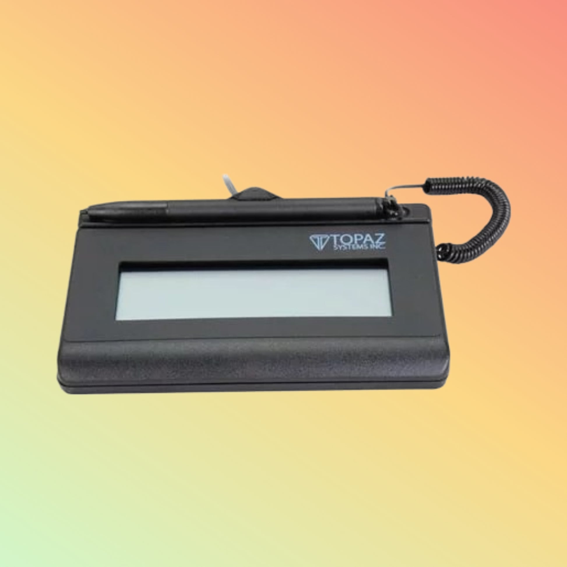 “Pressure-sensitive LCD screen showing electronic ink signature”