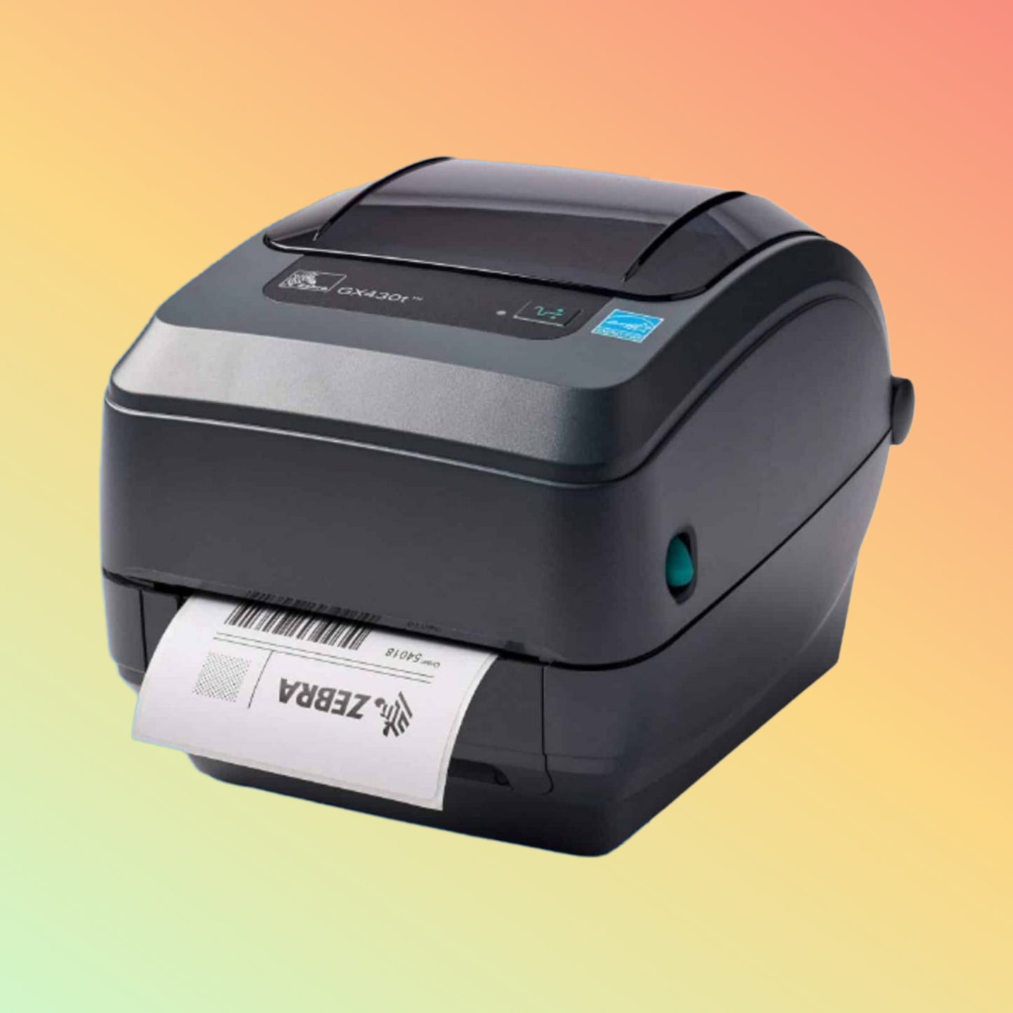 Zebra GX430 compact color printer front view