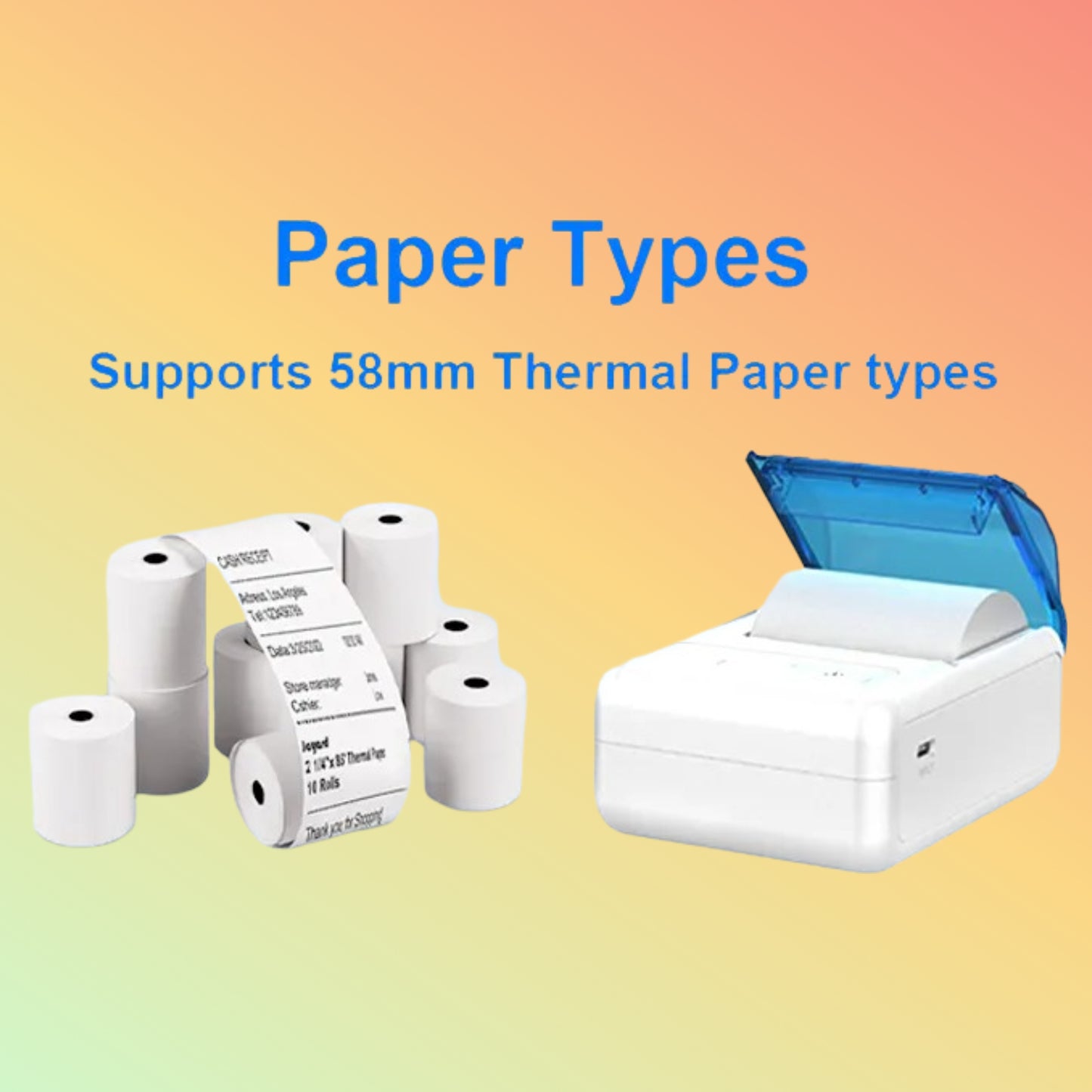 Battery-powered mini thermal printer for delivery