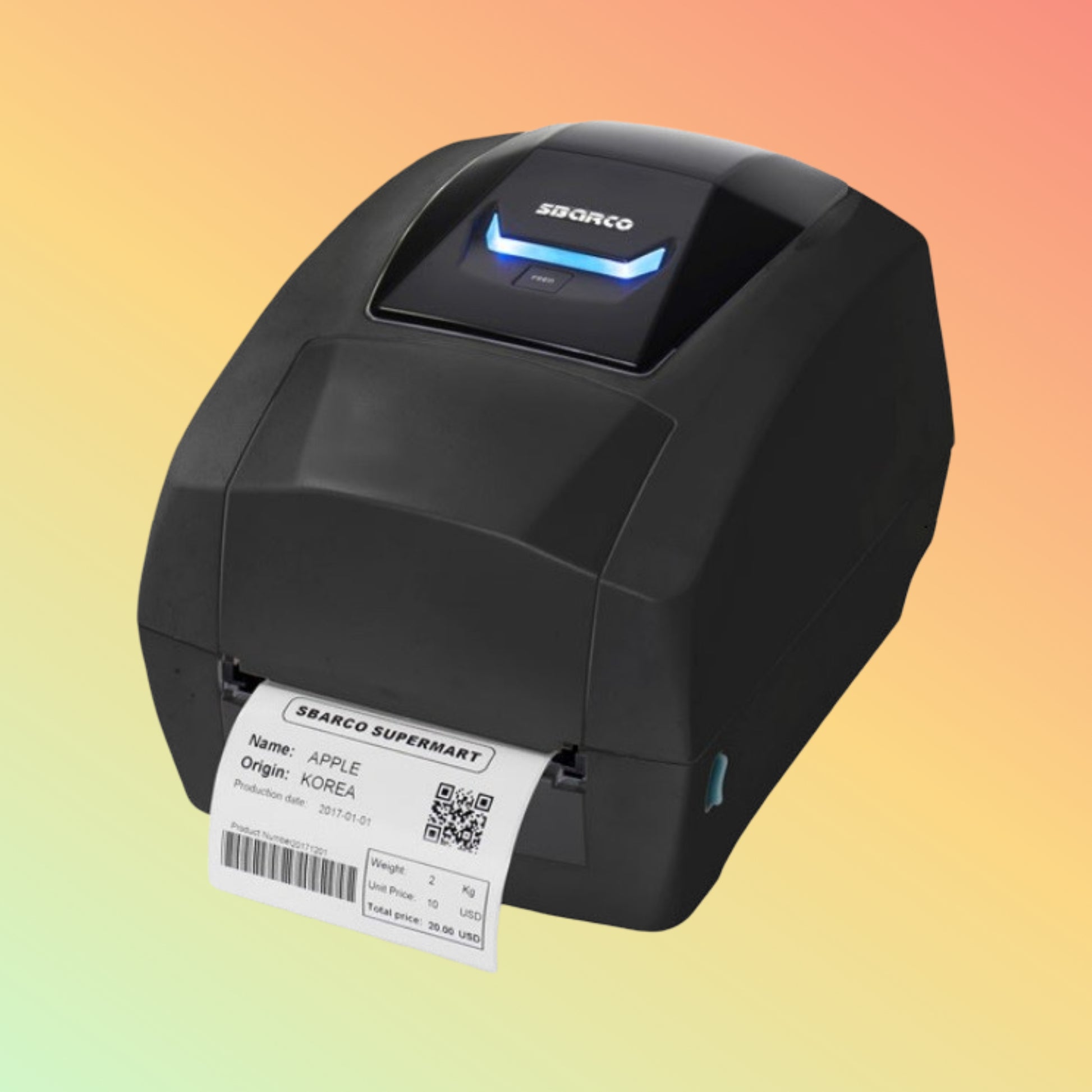 Compact Sbarco printer placed on retail counter
