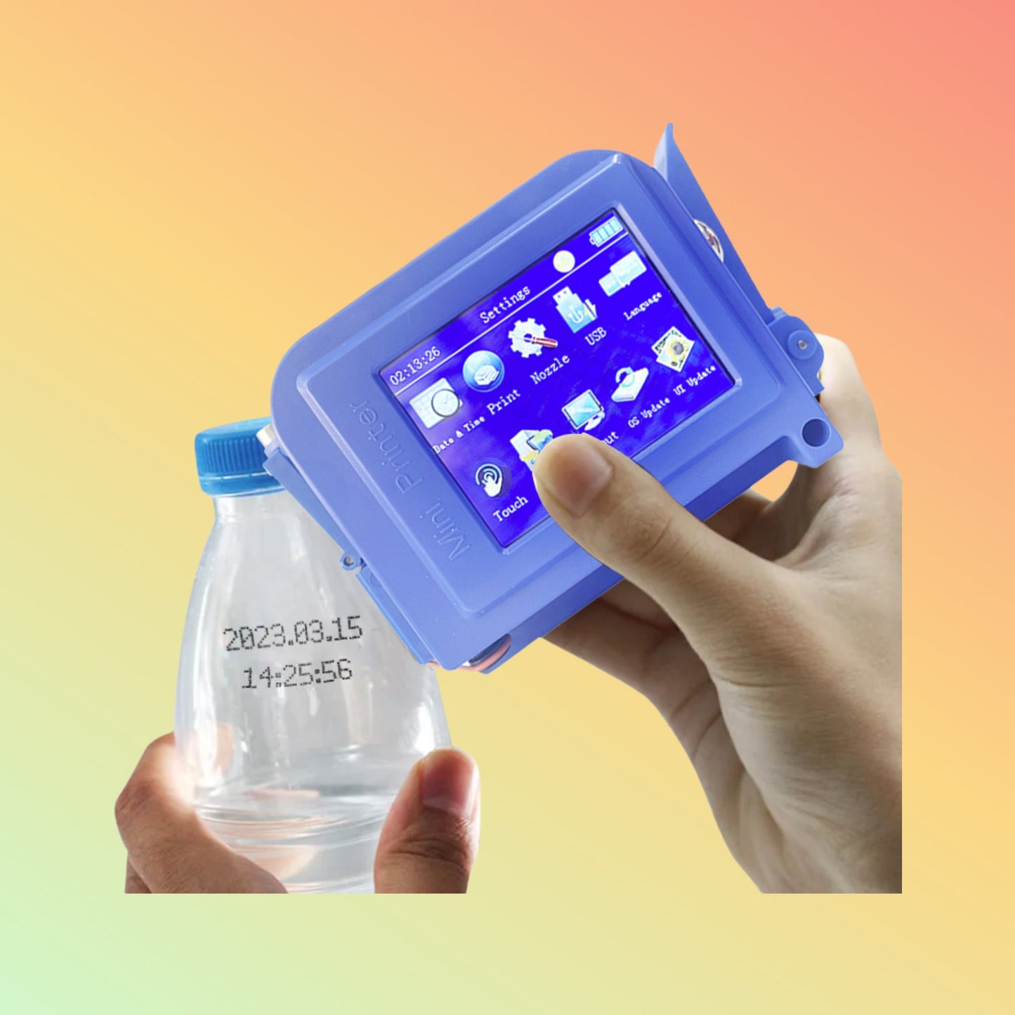 Yaomatec 12.7mm Handheld Mini Logo QR Barcode Date Number Inkjet Printer