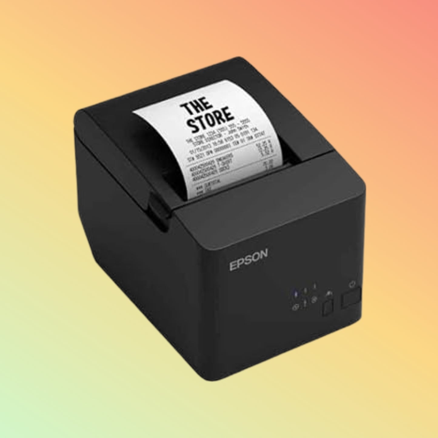 "Epson TM-T83III POS Printer connected and ready for use, highlighting its sleek design."