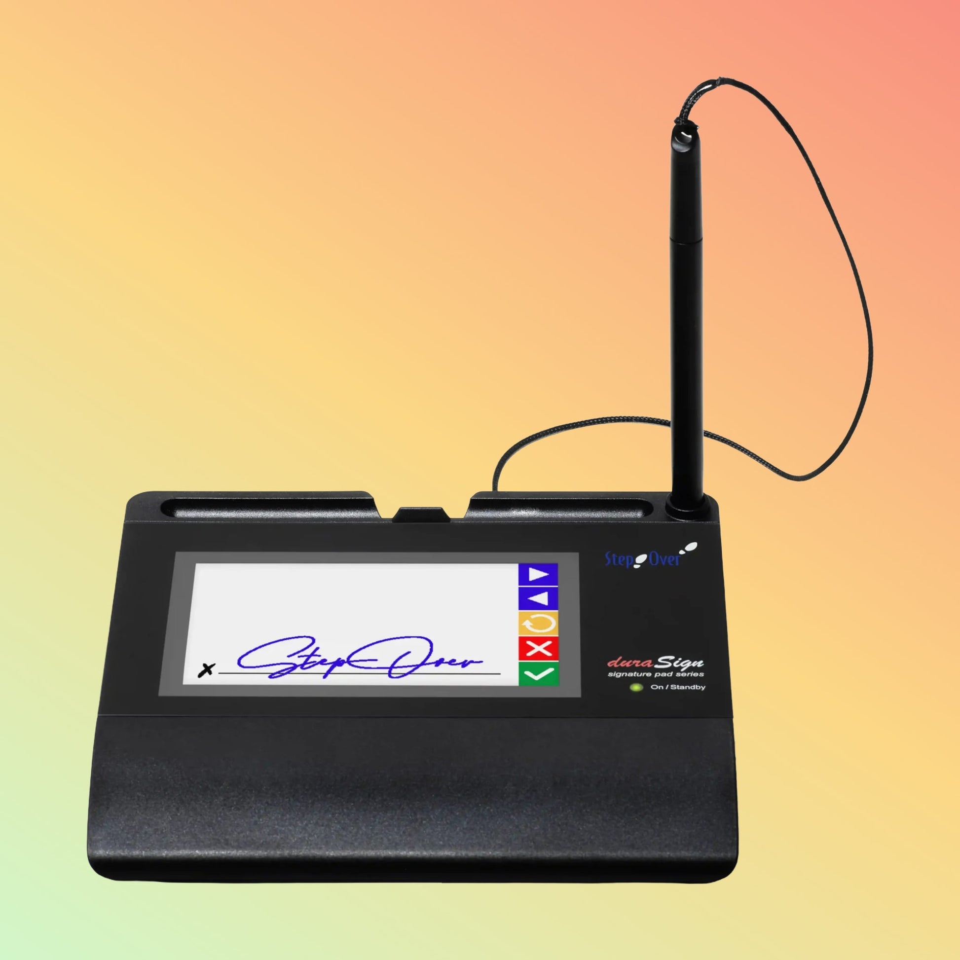 स्टेपओवर 4.3" सिग्नेचर पैड - टेम्पर्ड ग्लास, मोबाइल और डेस्कटॉप उपयोग