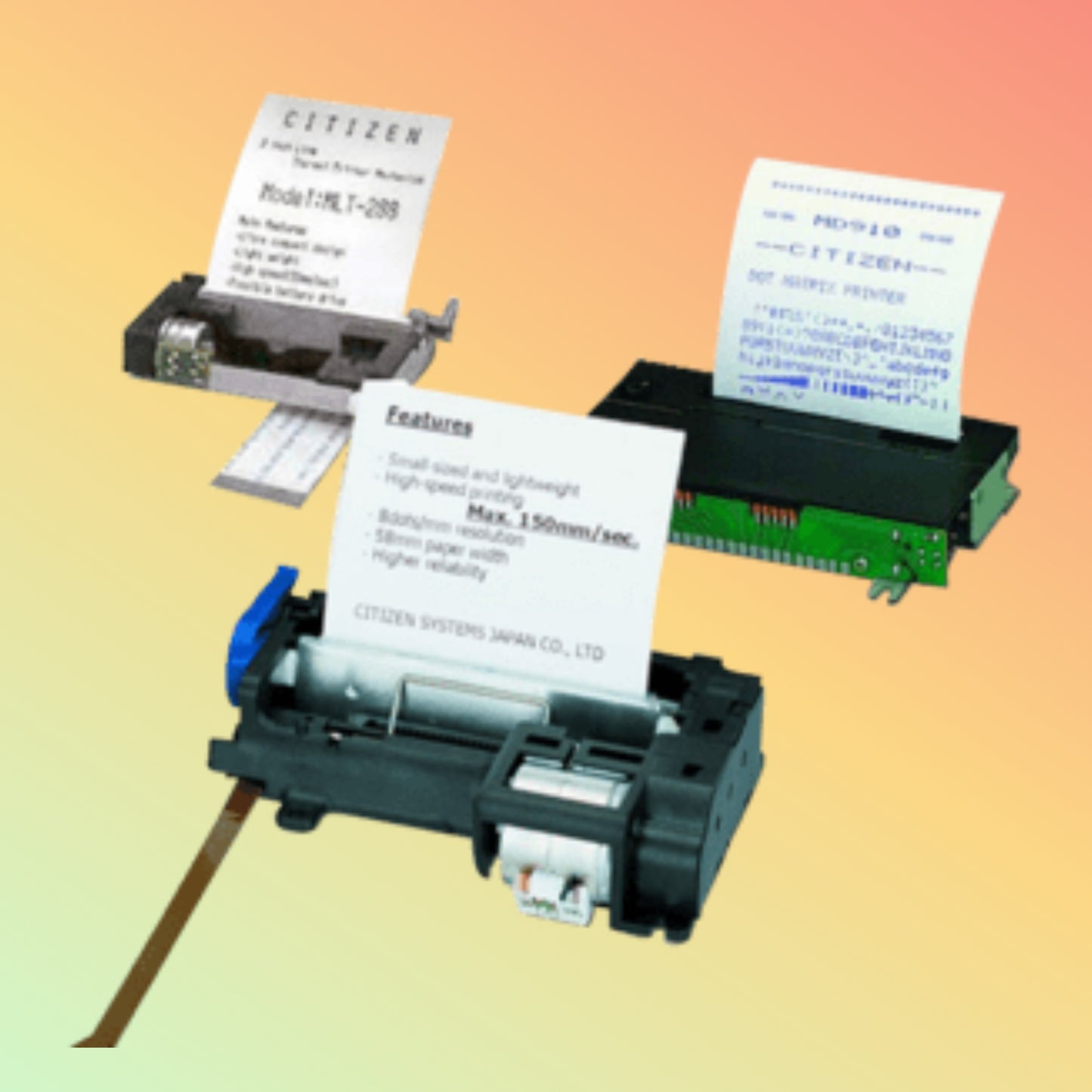 Citizen LT-2320 Thermal Printer Mechanism in use, producing clear and sharp prints.